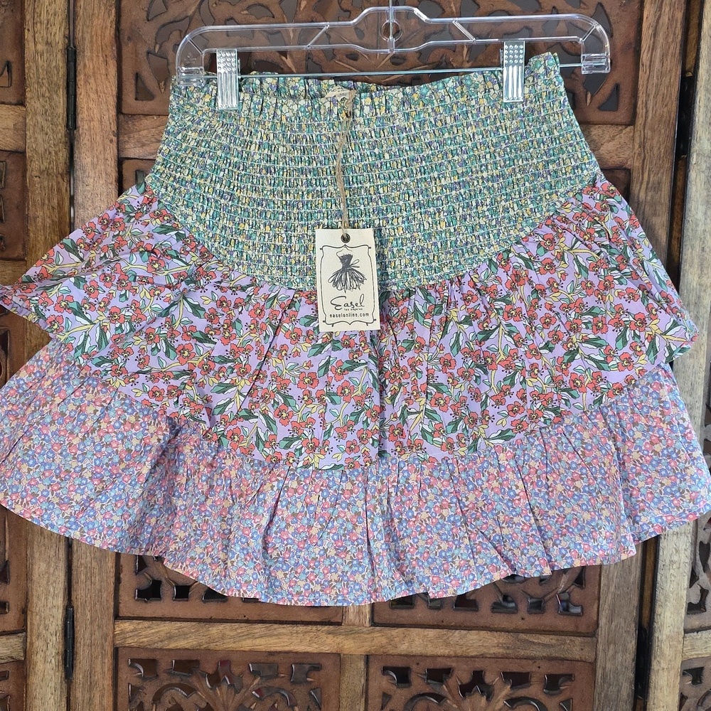 Easel Women's Floral Ruffle Mini Skirt - Multicolor